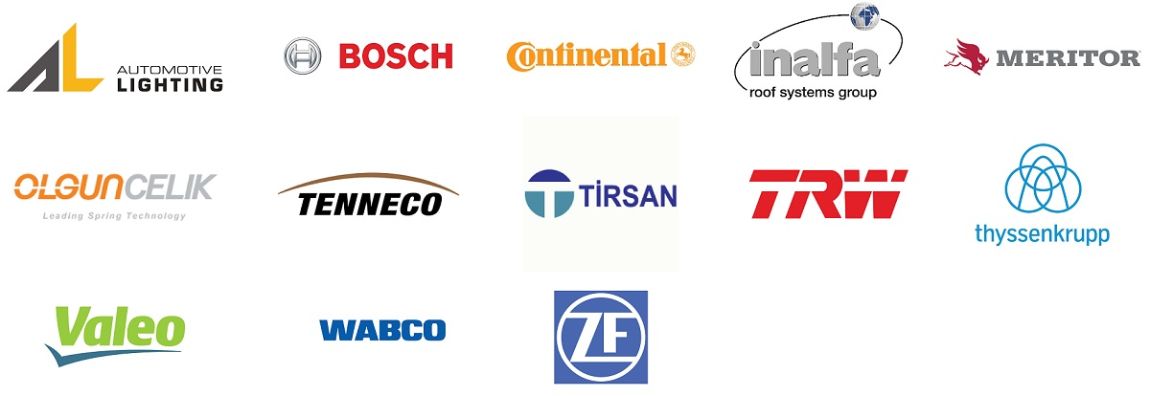 Automotive supplier customer logos Logos of Angst+Pfister's main automotive supply customers