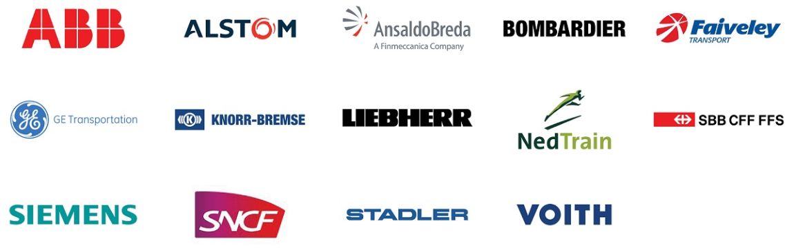 Railway customer logos Logos of Angst+Pfister's main customers in the railway industry
