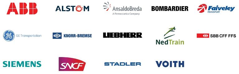 Railway customer logos Logos of Angst+Pfister's main customers in the railway industry