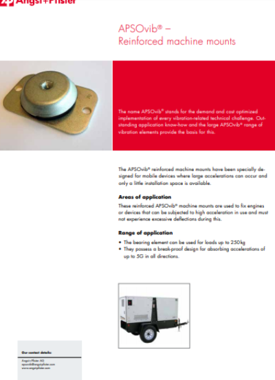 APSOvib® Reinforced Machine Mounts flyer