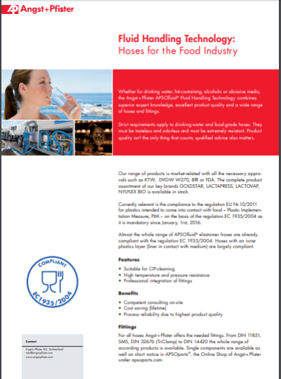 APSOfluid® Hoses for the Food Industry flyer