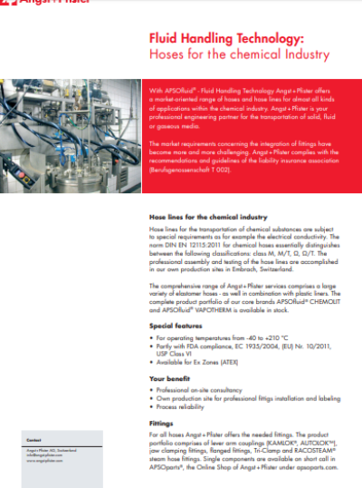 APSOfluid® Hoses for the Chemical Industry flyer