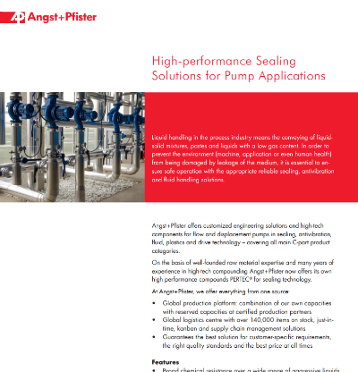 Sealing Solutions for Pump Applications flyer
