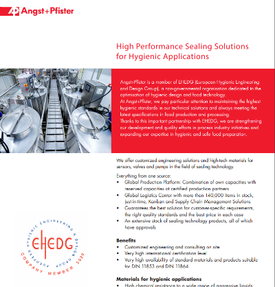 High Performance Sealing Solutions for Hygienic Applications flyer