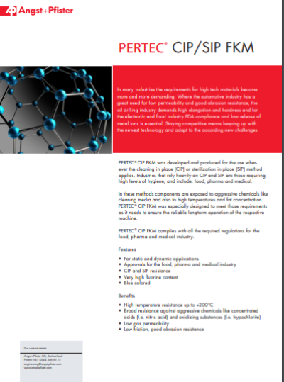 PERTEC® CIP/SIP FKM elastomer compound flyer