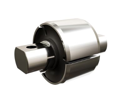 Spherical bearing for the absorption of torque-induced forces on different rod-positions in the bogie