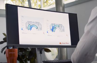 Engineering at Angst+Pfister: employee working on CAD screen