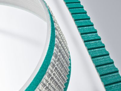 Belts for transportation overview: Green-white timing belts