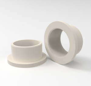 Beige flanged bearing sleeve in APSOplast PA 66, mod.