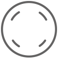 Size and Dimension Icon: Circle with indicated measurements